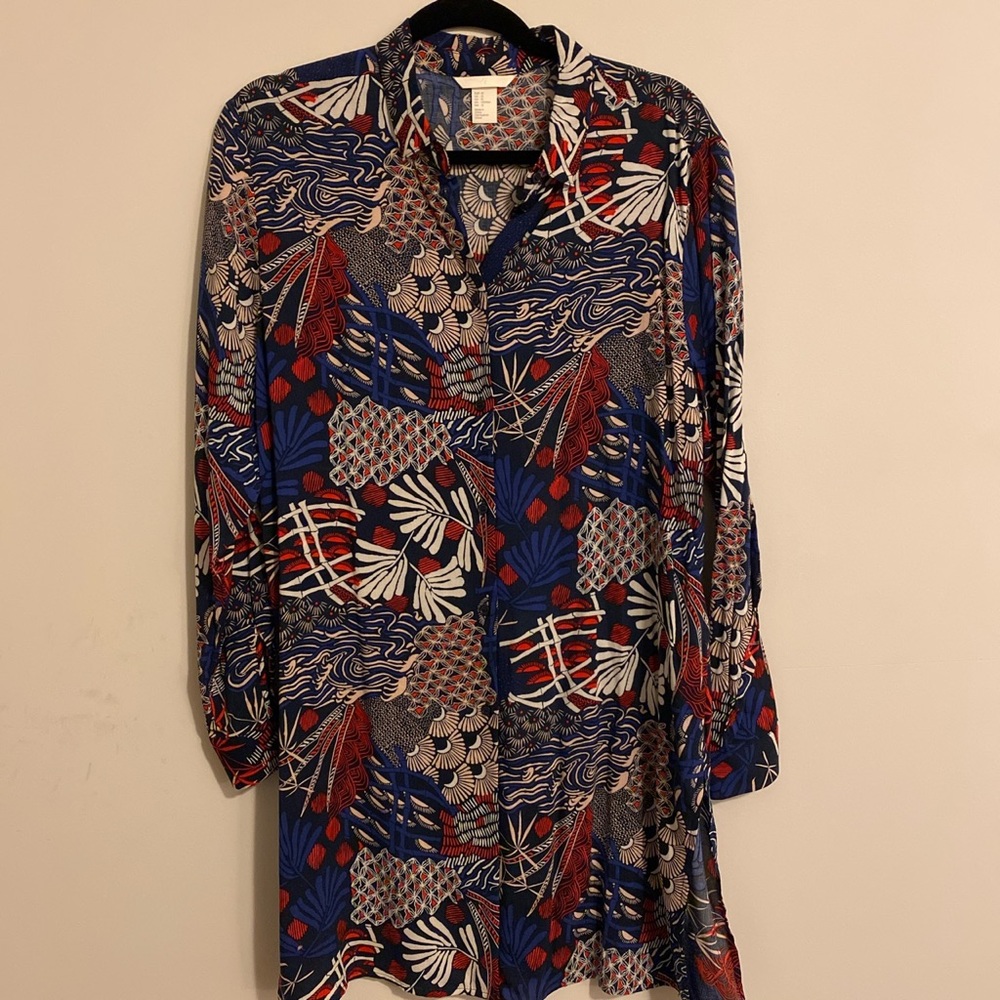 H&M long button down blouse